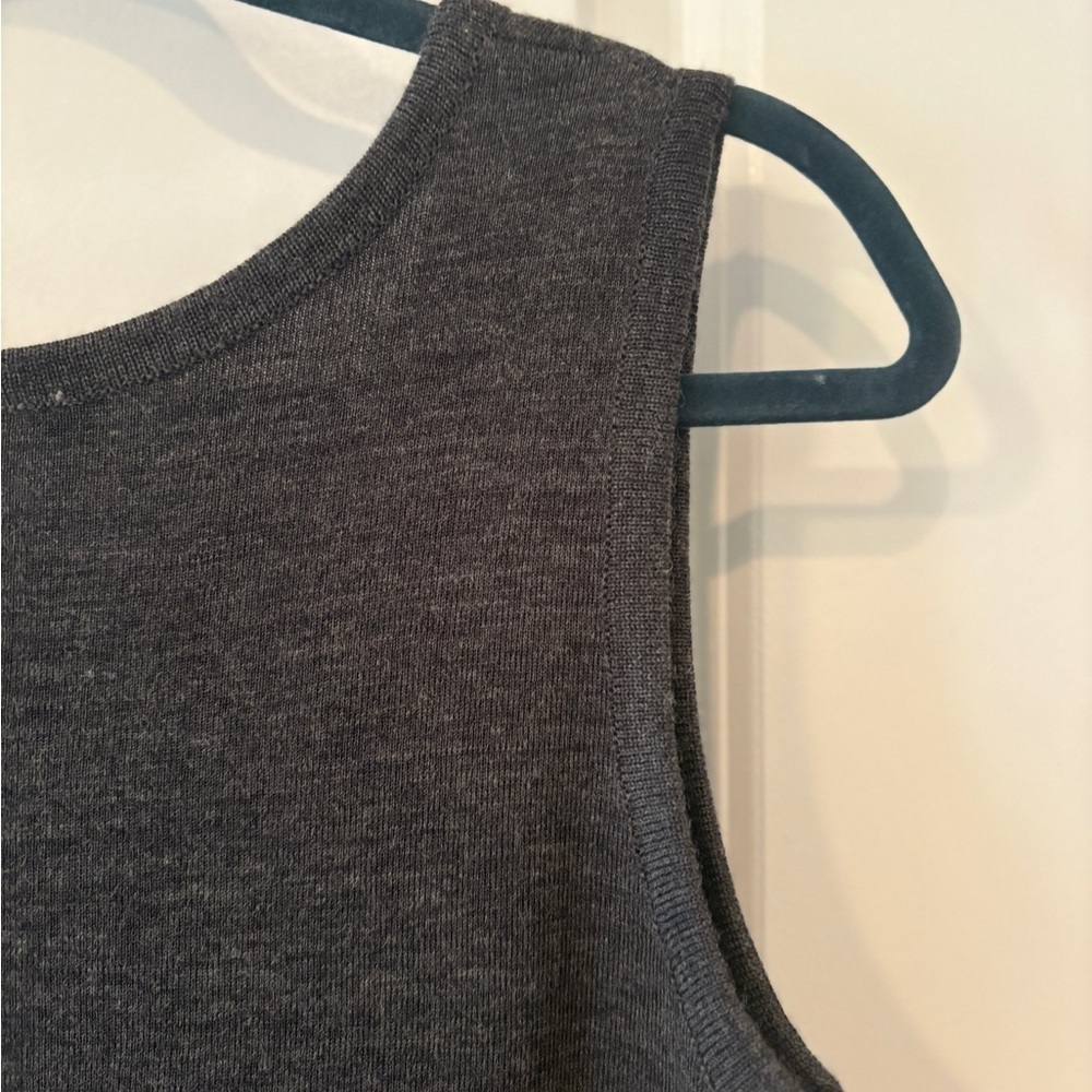 Vintage Carole Little Gray Cottagecore Lagenlook Sleeveless Pocket Dress PM - Picture 8 of 10